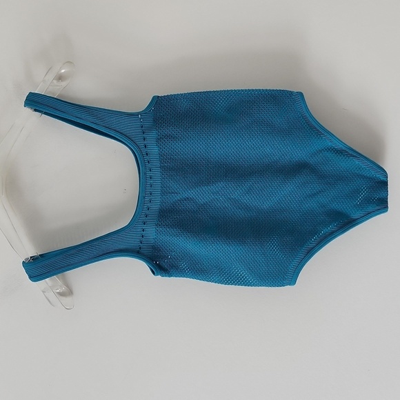 ZARA | Seamless Perforated Bodysuit Top Teal Blue Green Sz XS Small - Picture 5 of 5